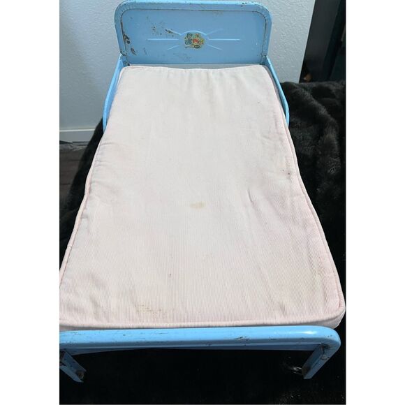 Vintage Amsco Doll-E-Bed Blue Doll Bed with Pad doll dolly